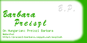 barbara preiszl business card